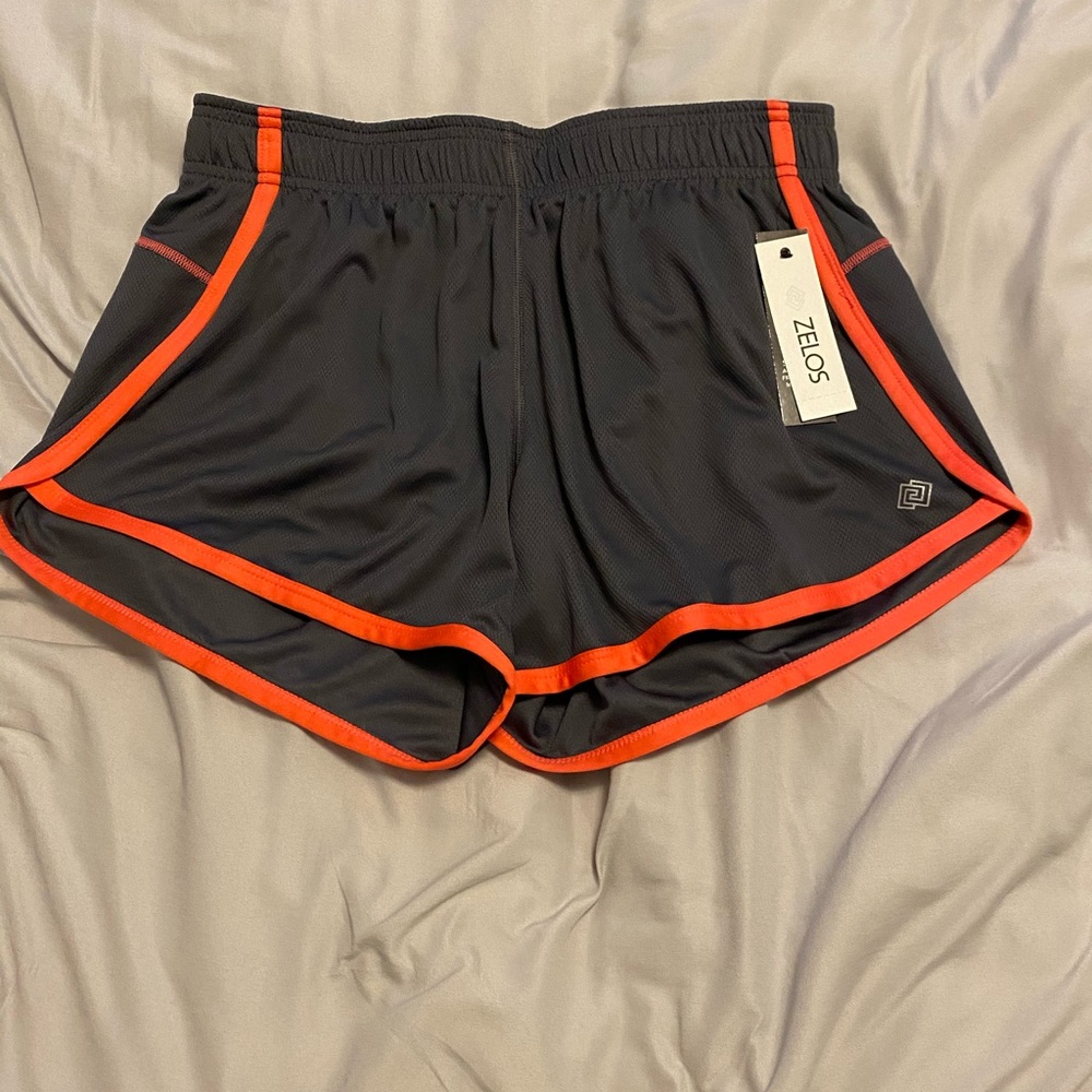 Zelos Grey and Coral Athletic Shorts